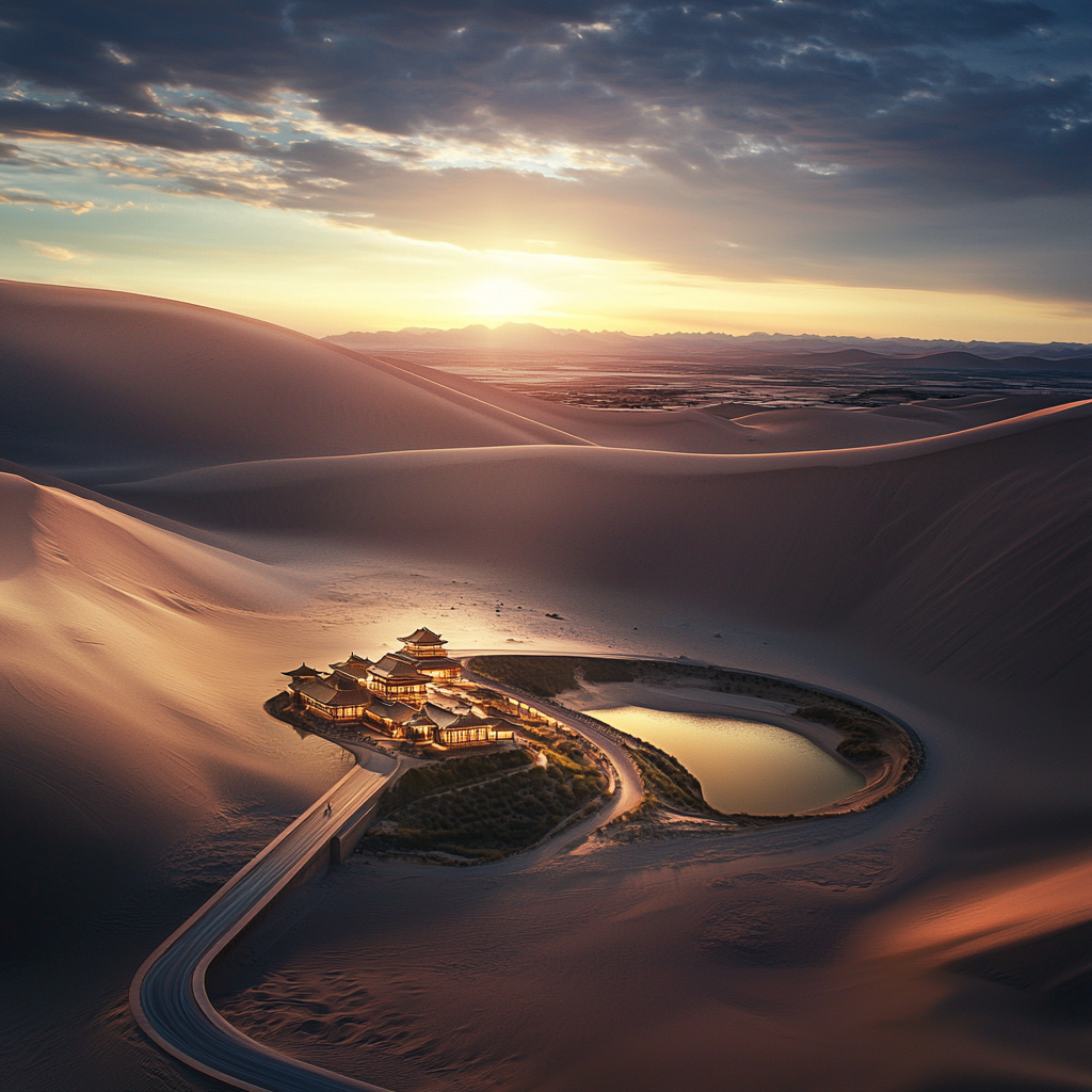 u8938872186_The_city_of_Dunhuang_located_in_the_desert_featur_5ebe8ac5-a0b7-4023-952b-f19e9f9e08c7_3